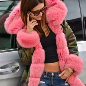 Real Fox Fur Parka Jacket